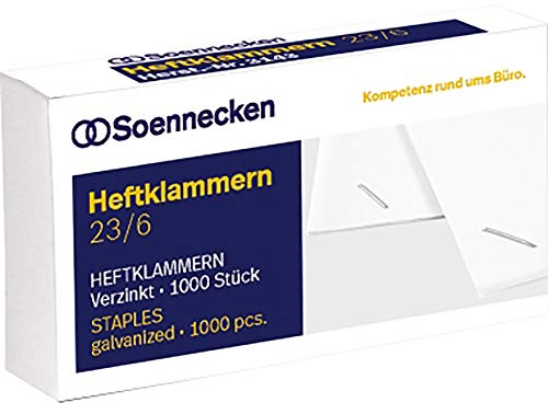 NORDWEST Handel AG Soennecken Heftklammer 3144 23/13 SUPER verzinkt 1.000 St./Pack.