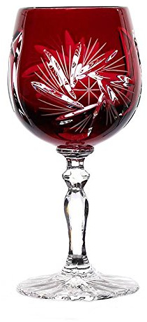 Likörglas Likörkelch Wodkaglas Schnapsglas Schleuderstern Rot 60 ml Handgeschliffen Kristallglas