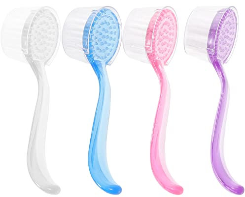 Healifty 4Pcs Brosse nettoyage visage manuelle avec manche pour nettoyage des pores du visage outil de beauté