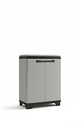 Keter Planet Mülltrennung, recycelter Kunststoff, Grau/Schwarz, Mülltrennung, 680 x 390 x 920 mm