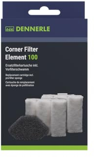 Dennerle 5662 Corner Filter Element 100 - Ersatzkartusche für Eckfilter XXL, 2er Pack - 2X Filterelement inkl. 1 Filterschwamm