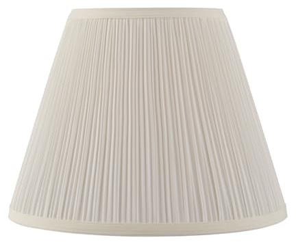 Aspen Creative 33055, Hardback Empire Transitional Spider Lamp Shade, Mushroom Pleated Pleated White, 7 Top x 13 Bottom x 10 Slant