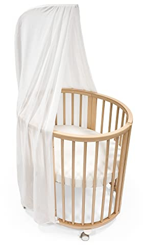Stokke Sleepi Himmel V3, White - Schaffe eine gemütliche, ruhige Umgebung für Babys - Einfach zu montieren - Leichter Stoff - Kompatibel mit Sleepi Mini & Bett