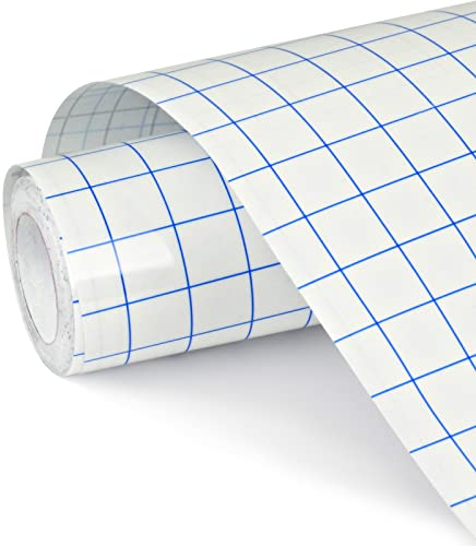 NANAPLUMS Transferfolie Plotter für Vinyl-Plotter Zubehör mit Blaues Ausrichtungsgitter für präzise Platzierung von Abziehbildern, Schildern und Fensterdekorationen (Blau, ‎30.5cmx5m)