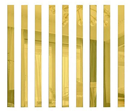 para 10 piezas de tiras largas de acrílico espejo mosaico adhesivo de pared sala de estar dormitorio decoración espejo de dormitorio pared autoadhesivo acrílico espejo-dorado