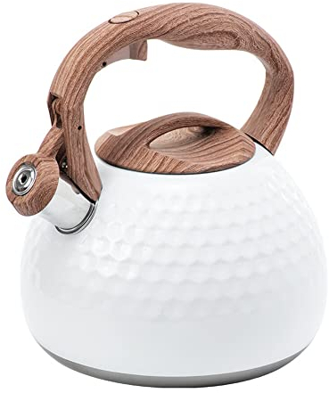 Hervidor Sibilante Inducción De Acero Inoxidable 2.8L, Retro Tetera Hervidor Calentador De Agua Con Silbato Para Cocina, Hervidor De Gas, Mango Resistente Al Calor, Sin BPA, Para Todos Los Fuegos