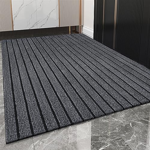 Heavyoff Felpudo de Entrada, Alfombra Exterior para Puerta, Antideslizante, Lavable para Atrapar Suciedad para Interior y Exterior Raya Gris, 120x180cm