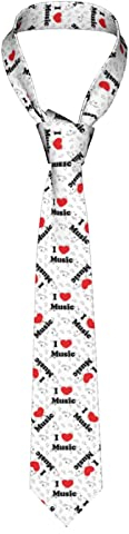 SJOAOAA Herren Krawatten Herz Noten Liebe Musik Männer Krawatten Neuheit Skinny Krawatte Für Business Party Hochzeit Anzug, Schwarz , Einheitsgröße