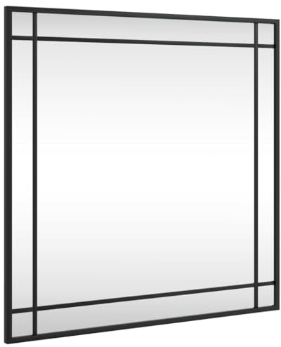 vidaXL Wandspiegel Schwarz 60x60 cm Quadratisch Eisen