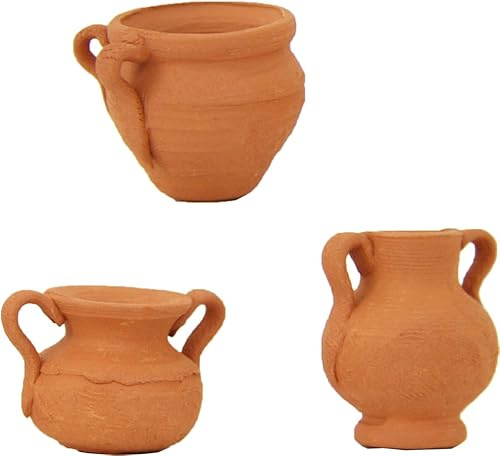 FADEDA 3 vasi in terracotta/altezza: 3 cm/dipinti a mano/statuette di presepe fedeli ai dettagli, decorazione per tavolo di Natale accessori presepe