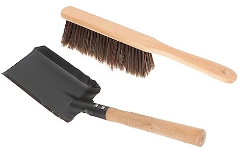 OUNONA Kamin-reinigungsset Mit Langlebigem Holzgriff Und Robustem Eisenschaufel Leichtes Kaminbesteck Für Asche Und Staub Tragbares Handfeger Schaufelset Für Haus Wohnzimmer Und Ofenpfleg