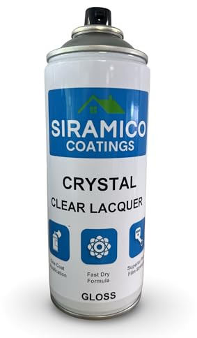SIRAMICO COATINGS Crystal Clear Lacquer | 400ml - Clear | Gloss Finish | Interior & Exterior Surfaces for Wood, Metal, Plastics, Glass & Ceramics