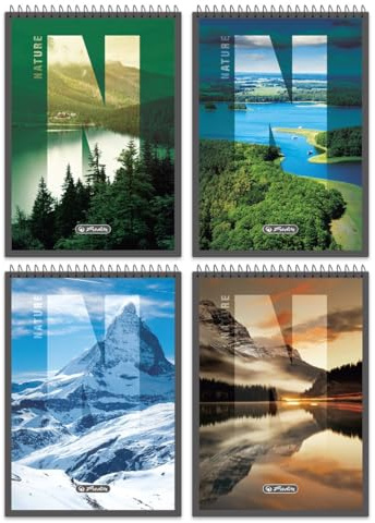 Herlitz® Collegeblock A7 | 40 Kariert Nature Blatt | Kindernotizbuch | Softcover | Ideal für Notizen zur Schule Büro | Design