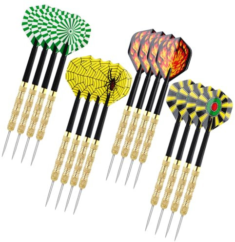 LDERFIV 12 Stück Dartpfeile Metallspitze Dart Pfeile Steel Darts Flights Steeldarts Steel Dartpfeile Steeldart Pfeile Dartpfeile Profi Dartpfeile Set 14 Gramm für Anfänger und Hobbyisten