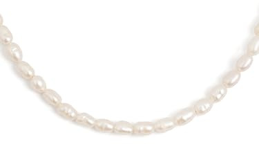 SINGULARU - Collar Pompeya. Acero con Acabado en Baño Oro de 18Kt. Cadena con Perlas Naturales de Agua Dulce. Largo 40 cm. Joyas para Mujer