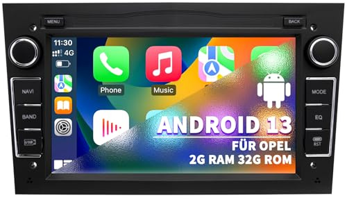 Autoradio pour Opel Astra Corsa Zafira, système Android 13 2G+32G avec Navigation GPS CarPlay Android Auto WiFi Bluetooth MirrorLink, écran Tactile 7 Pouces Radio FM Commande au Volant, Noir