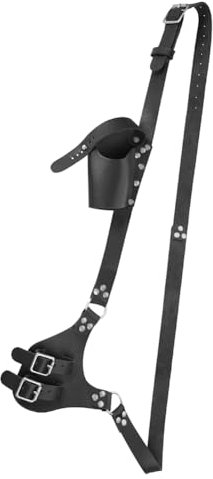 Medieval Sword Frog Leather Knight Sword Holster Knife Shoulder Strap Dagger Sheath for Warrior Pirate Cosplay Costume Halloween Prop