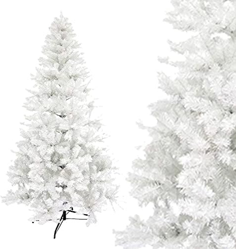 Azorex Árbol de Navidad Artificial Material PVC Soporte de Metal 150/180/210/240cm (Blanco, 180CM)