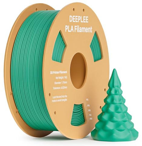 DEEPLEE PLA Filament 1.75mm, 3D Drucker Filament 1kg Seegrün | Höhere Zähigkeit, feine Oberfläche, hervorragende Schichthaftung, sauber gewickelt, FDM-kompatibel
