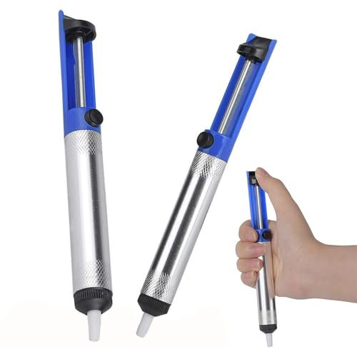 2 Pack Desoldering Pump, Blue Solder Sucker Tool, Desoldering Vacuum Pump for Soldering Accessories