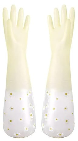 UALXPAO Putzhandschuhe Wasserdichte Hausarbeits-Reinigungshandschuhe, Küchenreinigung, Latex, Haushalt, Geschirrspülen, Wäsche-Handschuhe, verschleißfeste Gummihandschuhe(Yellow)