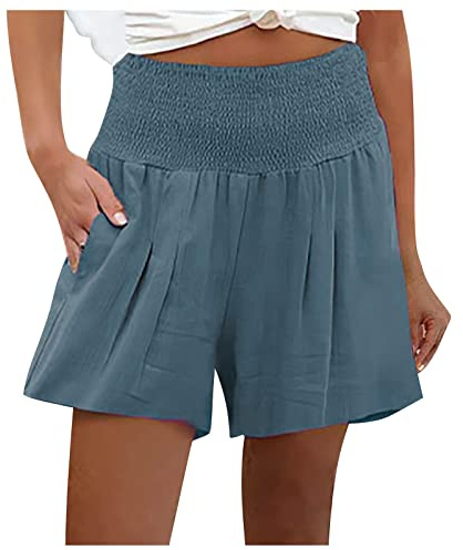 SCBFDI Shorts et Bermudas Femme Été Short Chic et Confortable pour Toutes | Plage Occasions Couleur Unie Pantacourt Vetement Femme Solde et Mode