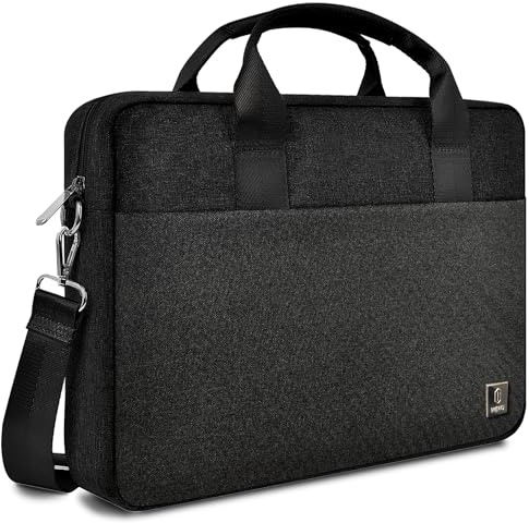 WIWU Laptop Bag 15.6 Inch Shoulder Bag Case with Detachable Strap for Men Women Durable Water-Repellent Fabric Lightweight Handbag Suitable for Business School Travel