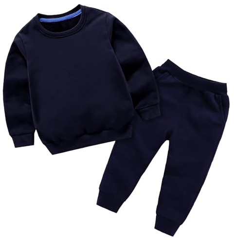 Tracksuit Children's Jogging Suit Sport Boys Baby Boys Girls Clothing Winter Plain Long Sleeve Pullover Sweatshirt Trousers 2 Pieces Outfits Costume Set Boy Sportswear Tracksuit Summer, navy, 3-4
