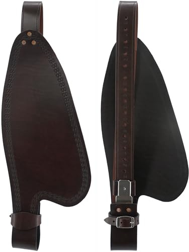 Jeereal Leder-Westernsattel Ersatz-Fender mit Hobble-Gurten, Edelstahl-Blevin-Schnallen, Sattelschutzbleche für Pferde (dunkelbraun)