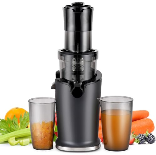 Extracteur de jus de fruits et légumes, extracteur de jus électrique à pression à froid, Facile à Nettoyer Juicer Machine Faible Bruit Juicer