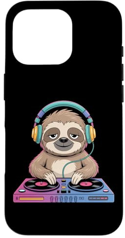 DJ Paresseux avec Casque Et Platines Coque pour iPhone 16 Pro