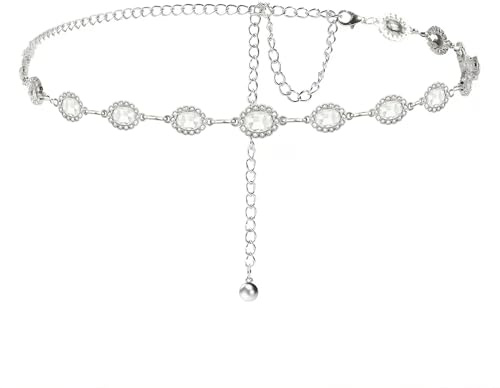 VLYX Chaîne Taille Femme en Métal avec Strass & Cristal pour Robes | Soirées | Ceinture de Taille