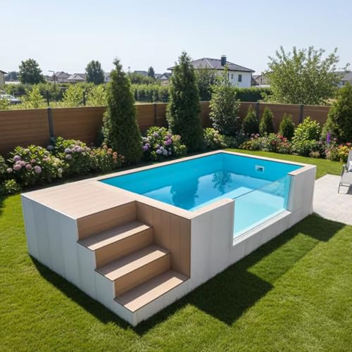 Piscinas prefabricadas para patio trasero moderno | Piscina de contenedor personalizado con calentador y filtro opcionales, apilable y flexible al aire última intervensión sobre el piso para ocio