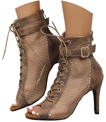 Sandaler damer gotiska, damer stilett höga klackar pumps lack spets 12 cm klack eleganta sandaletter vintage högklackade skor maskerade latin dansskor snören spännpumps sexiga dansstövlar