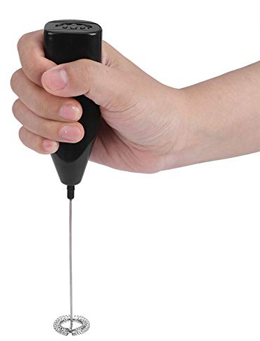 lyrlody Mini Sbattitore Elettrico per Uso Domestico, Montalatte, Miscelatore per Latte Portatile in Acciaio Inossidabile ABS, 20 Cm, Alimentato a Batteria, a Basso Rumore, per caffè, Uova, Cappuccino,