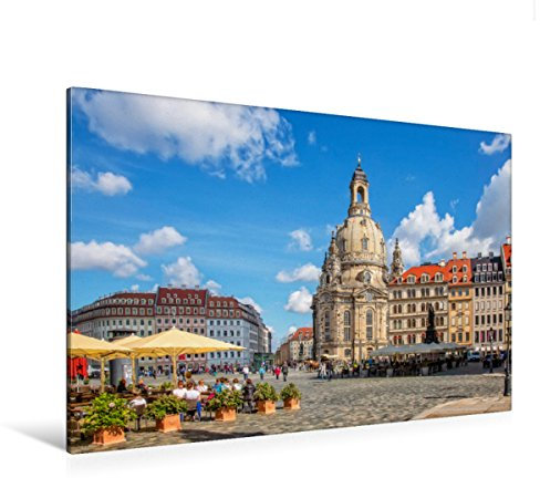 Premium Textil-Leinwand 120 x 80 cm Quer-Format Sachsen, Frauenkirche in Dresden | Wandbild, HD-Bild auf Keilrahmen, Fertigbild auf hochwertigem Vlies, Leinwanddruck von Peter Roder