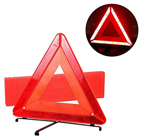 Reemky Warning Triangolo Riflettente Pieghevole Triangolo riflettore avvisi Auto Kit di Emergenza Stradale Segno di Avvertimento con Custodia per Veicoli Auto (1PCS)