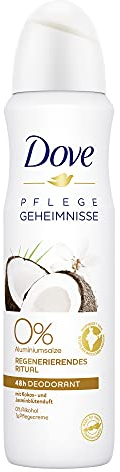 Dove Pflegegeheimnisse Deo Spray Regenerierendes Ritual Deo ohne Aluminium mit Kokos- und Jasminblütenduft 150 ml 1 Stück