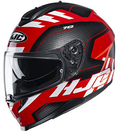 HJC Helmets Herren Nc Motorrad Helm, Schwarz/Weiss/Rot, S