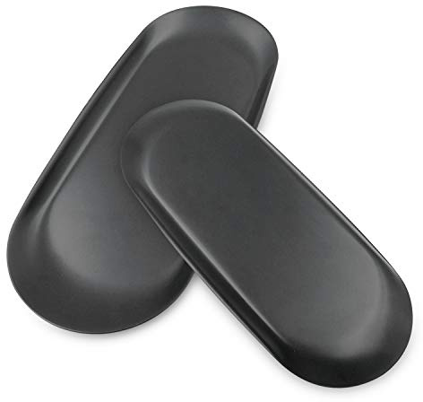 Libershine 2Pcs Plateau de Rangement Ovale en Acier Inoxydable, Plateau de Parfum Plateau De Bibelots, pour Ranger des Serviettes, des CosméTiques, des Bijoux, Café, des Fruits, Clé (Noir)