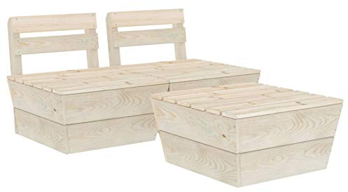 Tidyard 3-TLG. Garten Paletten Lounge Set Gartenmöbel Sofagarnitur Gartensofa Ecksofa Lounge Gartengarnitur Sitzgarnitur Sitzgruppe Palettenmöbel Europaletten Imprägniertes Fichtenholz