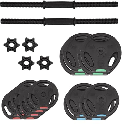 HMS Fitness-Hantel mit Gewichten aus Beton 2 x 20 kg