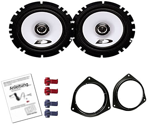 Alpine SXE 1725S Lautsprecher mit Einbauset passend für Toyota Corolla E12 2002-2007 Türen vorne 440 W 165mm 2 Wege Koax