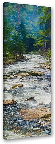 Feeby Leinwand Bilder - Natur - Wald - 30x90 cm- Deko Wohnzimmer - Wandbilder Schlafzimmer - Deko Aesthetic - Wand Deko - Leinwand Groß - Bäume - Deko Zimmer - Leinwandbilder XXL
