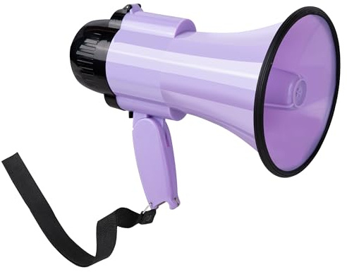 30 Watt Power Portable Megaphone Bullhorn Speaker Voice, Siren/Alarm and 240S Recording with Volume Control and Strap (Purple)