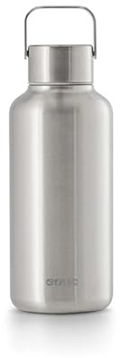 EQUA Timeless Trinkflasche, Edelstahl, 600ml, BPA-frei, auslaufsicher, haltbar, multifunktional, Stahl