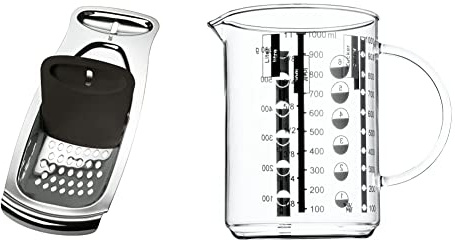 WMF Spätzle-Profi 35 x 14 cm, Spätzlereibe mit Teigschaber, Spätzlehobel & Gourmet Glas Messbecher 1l, hitzebeständiges Glas, Skalierung für Liter, Milliliter, Tassen und Gramm
