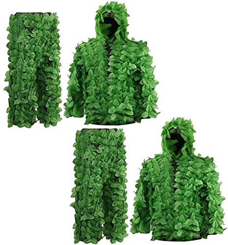 Opaeroo 3D Leaf Ghillie -Anzug Waldjagd Geely Suits Camo Outfit Scharfschützenkostüm Für Männer, Jäger, Scharfschützen Airsoft Und Paintball -Fotografie