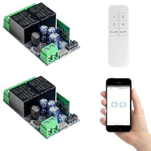 QIACHIP Ewelink Smart Relè WiFi Contatto Pulito Interruttore 2CH con RC
