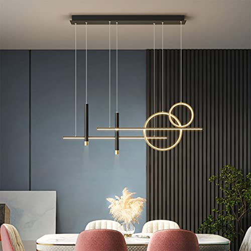 LED Pendelleuchte esstisch Dimmbar Hängelampe Modern Hängeleuchte 62W mit Fernbedienung Esstischlampe höhenverstellbar Kronleuchter für Esszimmer Schlafzimmer Küche Büro Pendellampe (Golden)